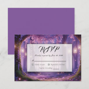 Violet om middernacht Betoverd bos bruiloft RSVP Kaartje