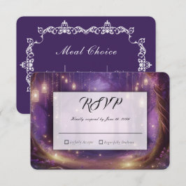 Violet om middernacht Betoverd bos bruiloft RSVP Kaartje