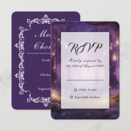 Violet om Middernacht Betoverd Bos Huwelijk RSVP Kaartje