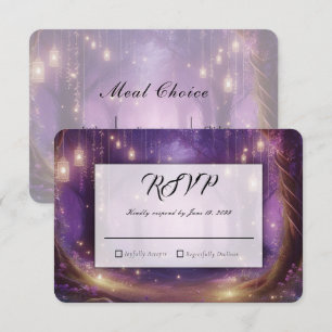Violet om middernacht Betoverd bos-huwelijk RSVP Kaartje