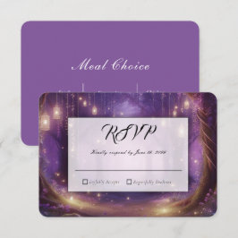 Violet om Middernacht Betoverde Bos Bruiloft RSVP Kaartje