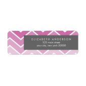 Violet Ombre Zig Zag Chevron Pattern Etiket (Voorkant)