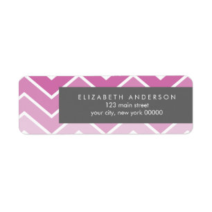 Violet Ombre Zig Zag Chevron Pattern Etiket