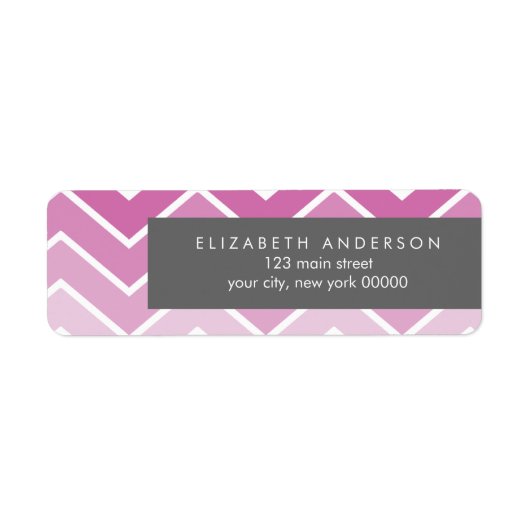 Violet Ombre Zig Zag Chevron Pattern Etiket (Voorkant)