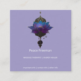 VIOLET ORACLE | MYSTIEKE LOTUS SYMBOLIEK VIERKANTE VISITEKAARTJE