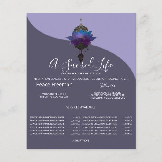 VIOLET ORakel | MYSTICUS LOTUS SYMBOOL Flyer (Voorkant)