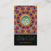Violet Oranje Blauwgroen Mandala Energy Yoga Om Ne Visitekaartje (Voorkant)