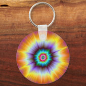 Violet Oranje en Turquoise Explosion Sleutelhanger (Voorkant)