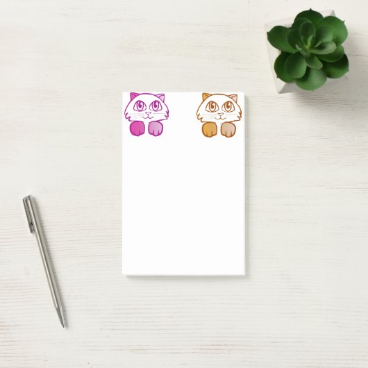 Violet oranje Kittens Post-it® Notes (Kantoor)
