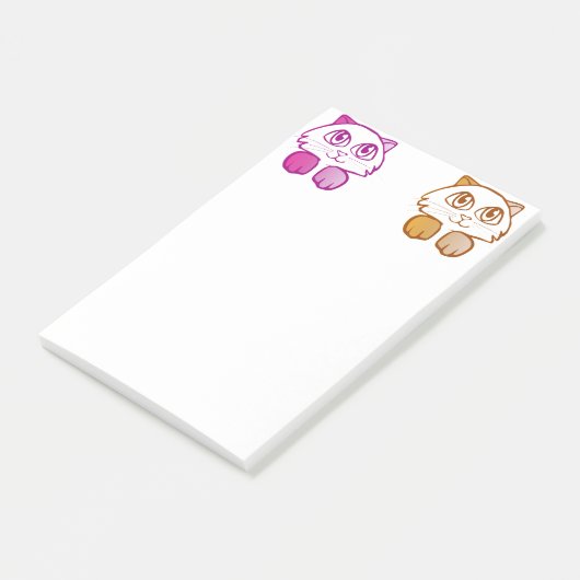 Violet oranje Kittens Post-it® Notes (Schuin)