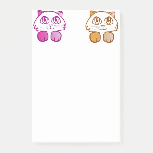 Violet oranje Kittens Post-it® Notes (Voorkant)
