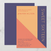 Violet oranje kleurenblok, zoet zestien kaart (Voorkant / Achterkant)