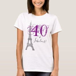 Violet Paars 40 & Fabulous Paris Eiffel Tower T-shirt