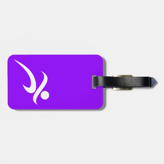 Violet Paars aan het lopen Bagagelabel (Achterkant horizontaal)