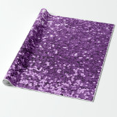 Violet Paars Amethyst Sequin Glitter Shiny Effect Cadeaupapier (Uitgerold)