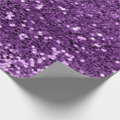 Violet Paars Amethyst Sequin Glitter Shiny Effect Cadeaupapier (Hoek)