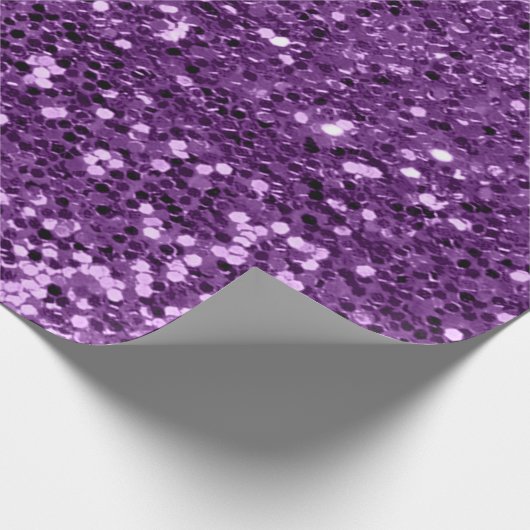 Violet Paars Amethyst Sequin Glitter Shiny Effect Cadeaupapier (Hoek)