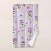 Violet Paars-Aquarel Rozen op Roze Zijde Bad Handdoek (Handdoek)