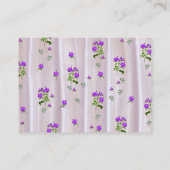 Violet Paars-Aquarel Rozen op Roze Zijde Informatiekaartje (Achterkant)