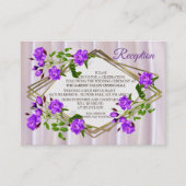 Violet Paars-Aquarel Rozen op Roze Zijde Informatiekaartje (Voorkant)