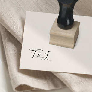 Violet Paars   Calligraphy Initiële Bruiloft  Rubberstempel