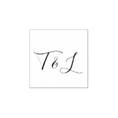 Violet Paars | Calligraphy Initiële Bruiloft Rubberstempel (Afrduk)