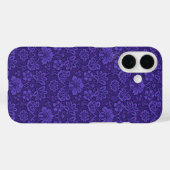 Violet Paars Damaspatroon Case-Mate iPhone Case (Achterkant (horizontaal))
