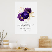 Violet, Paars en goudbloem Vrijgezellenfeest Welko Poster (Keuken)