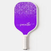 Violet Paars Glitter Ombre Name Pickleball Paddle (Achterkant)