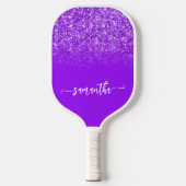 Violet Paars Glitter Ombre Name Pickleball Paddle (Voorkant)