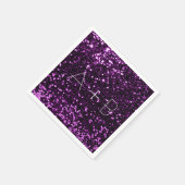 Violet Paars Grape Plum Sequin Sparkly Glitter Servet (Hoek)