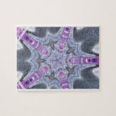 Violet paars grijze meetkundige kunstpuzzel legpuzzel (Horizontaal)