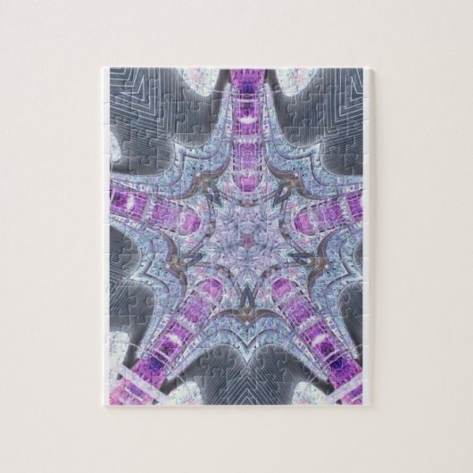 Violet paars grijze meetkundige kunstpuzzel legpuzzel (Verticaal)