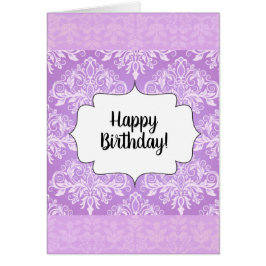  Violet Paars Happy Birthday Wenskaart