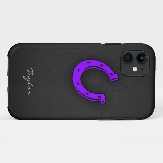 Violet Paars Hoefijzer Case-Mate iPhone Case (Achterkant (horizontaal))