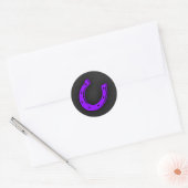 Violet Paars Hoefijzer Ronde Sticker (Envelop)