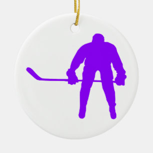 Violet Paars Ice Hockey Keramisch Ornament