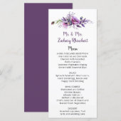 Violet Paars Lavender Floral Guest Name | Menu (Voorkant / Achterkant)