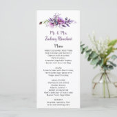 Violet Paars Lavender Floral Guest Name | Menu (Staand voorkant)