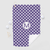 Violet Paars met White Polka Dots Monogram Golfhanddoek (Insitu)