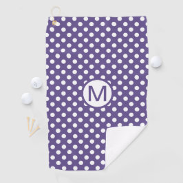 Violet Paars met White Polka Dots Monogram Golfhanddoek