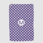 Violet Paars met Witte Stippen Monogram Golfhanddoek (Voorkant)