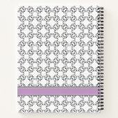 Violet Paars op zwart-wit patroon Notitieboek (Achterkant)