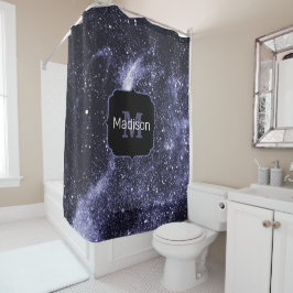 Violet paars peri zwarte abstracte melkweg Monogra Douchegordijn