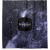 Violet paars peri zwarte abstracte melkweg Monogra Douchegordijn (Voorkant)