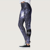 Violet paars peri zwarte abstracte melkweg Monogra Leggings (Links)