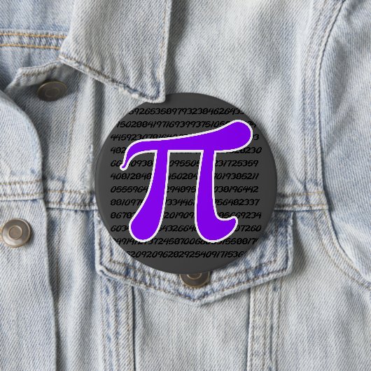 Violet Paars Pi-symbool Ronde Button 4,0 Cm (In situ)