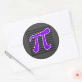 Violet Paars Pi-symbool Ronde Sticker (Envelop)