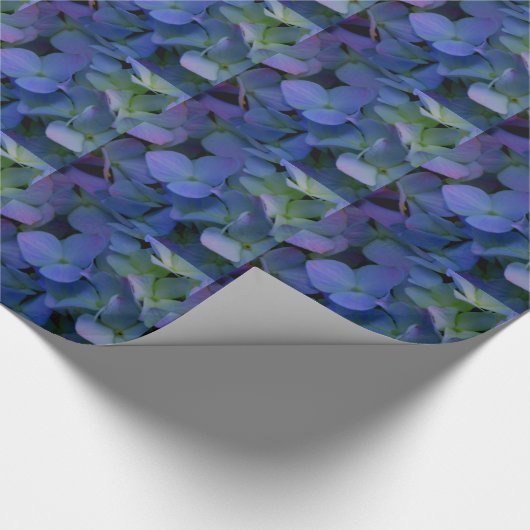 Violet paars roze blauwe hydrangeenbloem cadeaupapier (Hoek)