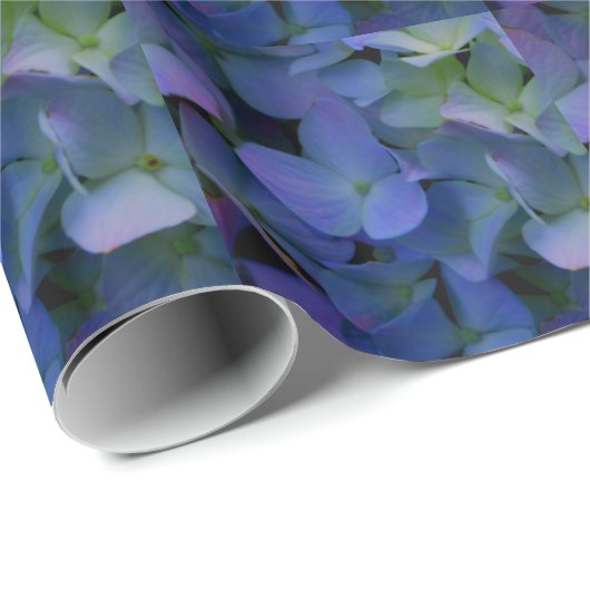 Violet paars roze blauwe hydrangeenbloem cadeaupapier (Rol Hoek)